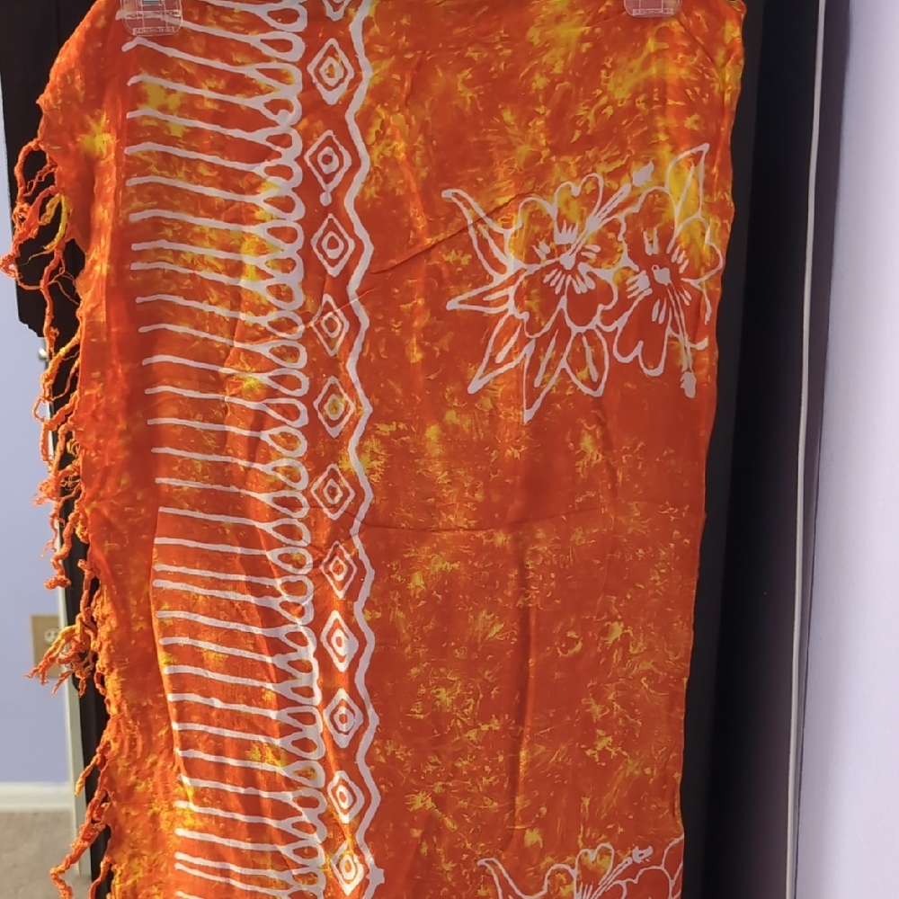 Orange Floral Scarf